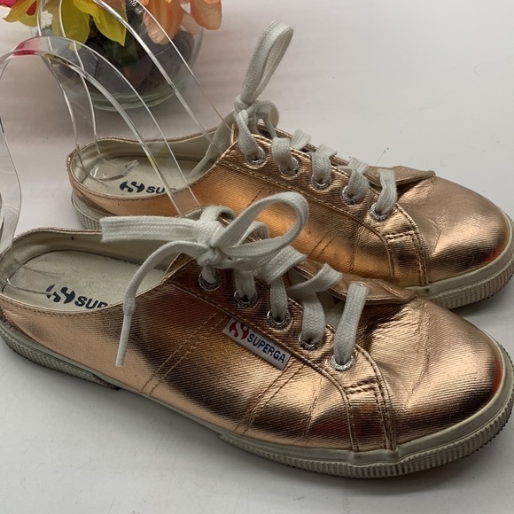 Superga Rose Gold Mule Slip On Sneakers Sz 38. SNK0320D - Picture 2 of 8